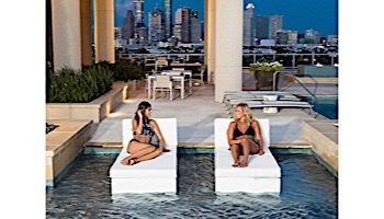Ledge Lounger Signature Collection Sectional | 4 Piece Sun Chair White Base | Taupe Standard Fabric Cushion | LL-SG-S-4PSC-SET-W-STD-4648