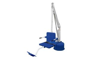 Aqua Creek Revolution Deep Draft Pool Lift | No Anchor | White Powder Coat with Blue Seat | F-702RLNA-DD