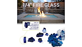 American Fireglass One Fourth Inch Classic Collection | Blue Fire Glass | 10 Pound Jar | AFF-PABL-J