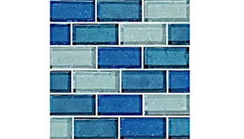 Artistry In Mosaics Galaxy Sky Blue Blend Glass Tile | 1x2 | GG82348B18