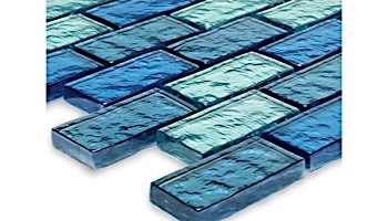 Artistry In Mosaics Galaxy Sky Blue Blend Glass Tile | 1x2 | GG82348B18
