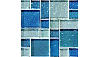 Artistry In Mosaics Galaxy Sky Blue Blend Glass Tile | 1x2 | GG82348B18