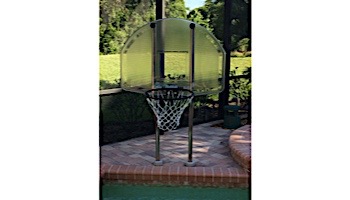 Inter-fab Traditional Style Basketball Game Set | 18" Offset Post | In Deck Plastic Anchor Jig | Gray Thermo Plastic Coated Support Legs | SPS-BBAL 18 GPC-TPC-G