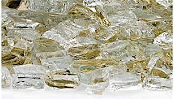 American Fireglass Half Inch Premium Collection | Gold Reflective Fire Glass | 10 Pound Jar | AFF-GDRF12-J