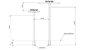 SR Smith Destination Series 16" Sun Shelf Table | Vinyl Liner Anchor Included | Pebble | VL-16 TABLE-55-C