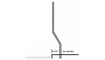 Inter-fab Basketball Game Support Legs | 18" Offset Post | In Deck Mount | White Powder Coated | SPS-BBALL 18-G-1