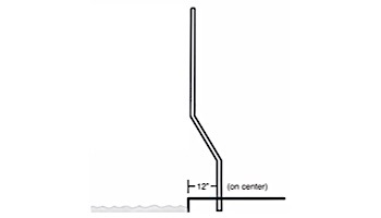 Inter-fab Basketball Game Support Legs | 12" Offset Post | In Deck Mount | Gray Thermo Plastic Coated | SPS-B BALL G-TPC-G