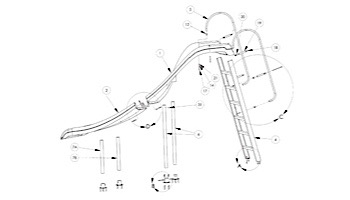 Inter-fab City 2 Slide Upper Runway Right Turn | White | CITY2-URUN-W-R