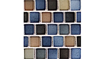 National Pool Tile Mix 1x1 Series | Blue Brown Blend | MIX-BLUE BAY