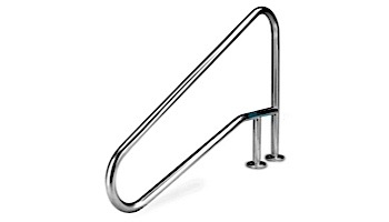 Inter-Fab Deck Top Mounted D4D 4 Bend Braced Stair Rail | 1.90" x 0.49" Thickness 316L Marine Grade Stainless Steel | D4BD049-MG