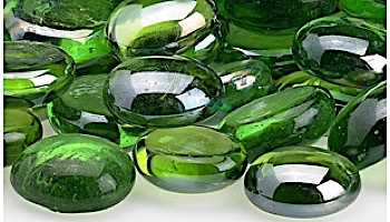 American Fireglass Half Inch Fire Beads Collection | Emerald Green Luster Fire Beads | 10 Pound Jar | FB-EMELST-J
