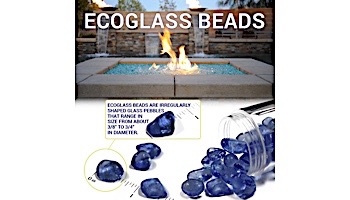 American Fireglass Eco Glass Collection | Crystal White Glass Beads | 25 Pounds | ECO-WHT-25