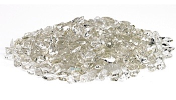 American Fireglass Eco Glass Collection | Crystal White Glass Beads | 55 Pounds | ECO-WHT-55
