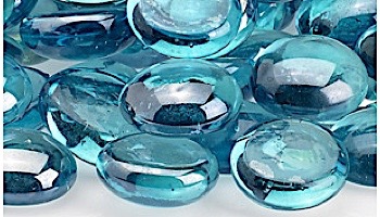 American Fireglass Half Inch Fire Beads Collection | Aqua Blue Luster Fire Beads | 10 Pound Jar | FB-AQULST-J