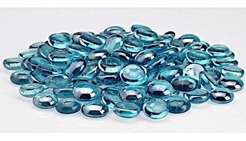 American Fireglass Half Inch Fire Beads Collection | Aqua Blue Luster Fire Beads | 25 Pounds | FB-AQULST-25