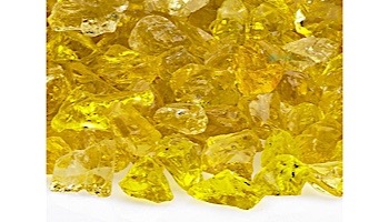 American Fireglass Medium Recycled Glass Collection | Yellow Fire Glass | 55 Pounds | CG-YELLOW-M-55