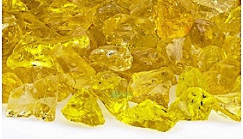 American Fireglass Medium Recycled Glass Collection | Yellow Fire Glass | 55 Pounds | CG-YELLOW-M-55