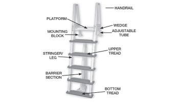 Confer Plastics Heavy Duty In-Pool Ladder with Barrier | Pool to Deck | 6000X