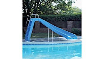 Inter-Fab White Water Pool Slide | Right Curve | Tan | Thermo Plastic Tan Handrails and Legs | WWS-CRT-A-SS-TPC-T