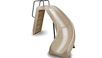 Inter-Fab White Water Pool Slide | Right Curve | Tan | Thermo Plastic Tan Handrails and Legs | WWS-CRT-A-SS-TPC-T