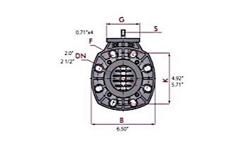 Fluidra USA 2"- 2 1/2" Butterfly Valve 150 PSI Viton Seal & Stainless Shaft | 16713