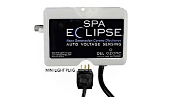 DEL OZONE Spa Eclipse Corona Discharge Ozone Generator | 1,000 Gallons | 100V/250V | Mini Light Cord | ECS-1RPLIM-U