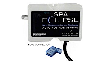 DEL OZONE Spa Eclipse Corona Discharge Ozone Generator | 1,000 Gallons | 100V/250V | Flag Connector Cord | ECS-1RPFC-U