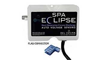 DEL OZONE Spa Eclipse Corona Discharge Ozone Generator | 1,000 Gallons | 100V/250V | Flag Connector Cord | ECS-1RPFC-U