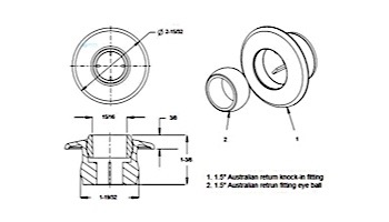 AquaStar Australian Return Fitting | 1 1/2" Knock-in | Light Gray | 403