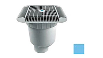 AquaStar 16" Square Grate with Double Deep Sump Bucket | with 4" Socket (VGB Series) | Blue | 1216104D