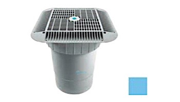 AquaStar 16" Square Grate with Double Deep Sump Bucket | with 6" Socket (VGB Series) | Blue | 1216104F