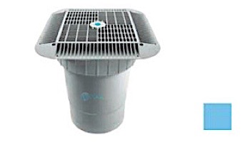AquaStar 16" Square Grate with Double Deep Sump Bucket | with 6" Socket (VGB Series) | Blue | 1216104F