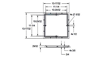 AquaStar 12" Square 3/4" Deep Mud Frame Only | White | 12FR101