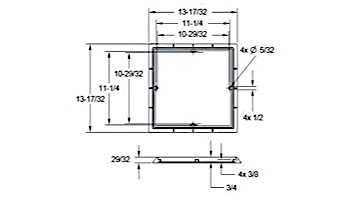AquaStar 12" Square 3/4" Deep Mud Frame Only | Blue | 12FR104