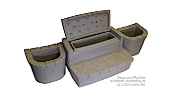 Dream Maker Spas Deluxe Storage Steps and Planters Set | Cobblestone | 400012-CC