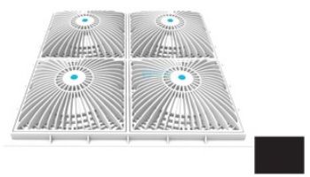 AquaStar 18" Square Mud Frame with Four 9" Square MoFlow Suction Outlet Cover | for 3/4" Deep Retrofits | Tan | 18MFNF108