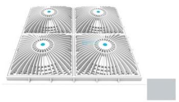 AquaStar 18" Square Mud Frame with Four 9" Square MoFlow Suction Outlet Cover | for 3/4" Deep Retrofits | White | 18MFNF101