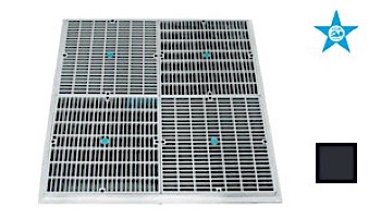 AquaStar Four 12" Square Flat Grates with Screws (VGB Series) | Dark Gray | 24NF105