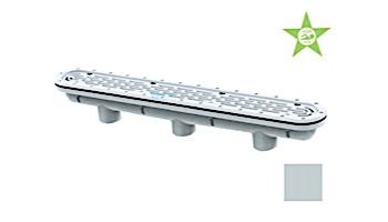 AquaStar 32" Channel Drain with 3 Port Sump/Flat Grate Anti-entrapment Suction Outlet Cover for Fiberglass (VGB Series) | Light Gray | 32CDFLFG103