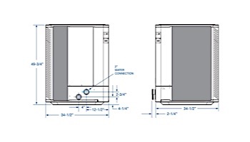 Raypak Professional Series Heat Pump 140K BTU Titanium Heat Exchanger | 208V/230V 60Hz | PS9350ti-E-HC | 014777 | TWPH-9350EHC17