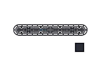 AquaStar 32" Channel Drain Flat Grate Suction Outlet with Scews | Without Frame for Vinyl Sump | Black | 32CDFLNFV102