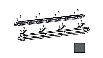 AquaStar 32" Channel Drain Frame Only with Screws and Dog Bones | Dark Gray | 32CDFR105