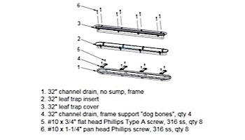 AquaStar 32" Channel Drain Debris Catcher Suction Outlet with Frame | Black | 32CDLTFR102