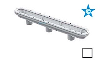 AquaStar 32" Channel Drain Three Port Manufactured ABS Sump for Vinyl/Fiberglass Only | White | 32CDSBV101