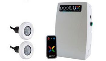 SR Smith poolLUX Plus Wireless Lighting Control System with Remote | 100 Watt 120V Transformer | Includes 2 Treo Light Kit | 2TR-pLX-PL100