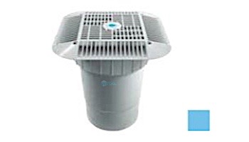 AquaStar 14" Square Grate with Double Deep Sump Bucket with 6" Socket (VGB Series) | Blue | 914104F