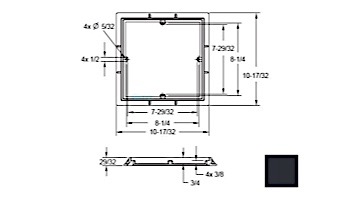 AquaStar 9" Square 3/4" Deep Frame Only/No Screws | Black | 9FR102