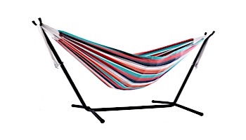Vivere Double Cotton Hammock with Stand | 9-Foot Plumeria | UHSDO9-30