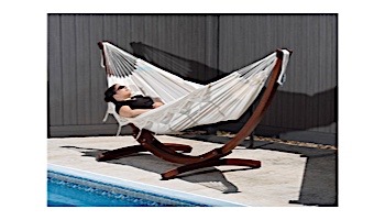 Vivere Double Cotton Hammock with Solid Pine Arc Stand | 8-Foot Retro | C8SPCT-31