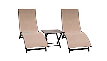 Vivere Coral Springs 3-Piece Lounger Set with Table | Macchiato | CORL3-MA